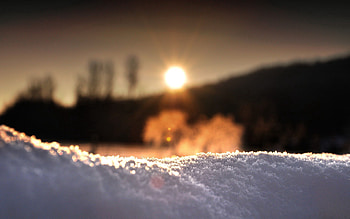 Nature, Sunset, Sun, Snow, Macro, Grains, Krupinka HD wallpaper
