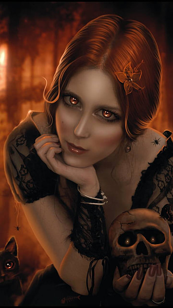 eye, fantasy, witch HD phone wallpaper