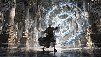 Crystal Spire: Ice Magic, Wizard, Cathedral HD wallpaper