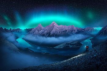 I Found You Aurora Mountains , aurora, northern-lights, mountains, nature HD wallpaper