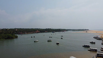 Trivandrum Backwaters, Trivandrum, ocean, drone, India, Kerala, graphy HD wallpaper