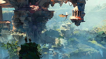 Enchanted Ruins, fantasy, building HD wallpaper