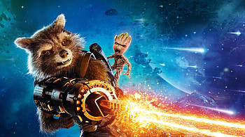 Rocket and Groot, Dynamic , Marvel characters, Cool backgrounds HD wallpaper