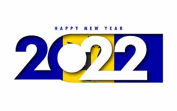 Happy New Year 2022 Barbados, white background, Barbados 2022, Barbados 2022 New Year, 2022 concepts, Barbados HD wallpaper
