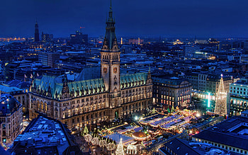 Hamburg Town Hall, , winter, nightscapes, german cities, Hamburger Rathaus, Hamburg, Germany, Europe, Hamburg cityscape HD wallpaper