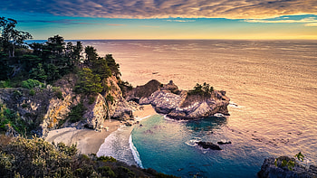 Big Sur's rocky charm, California's scenic beauty, Seascape paradise, Nature's wonder HD wallpaper