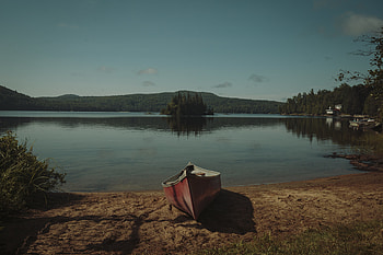 Landscape, Nature, Lake, Shore, Bank, Boat HD wallpaper