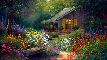 naturgarden, farm, natur, flowers, country HD wallpaper