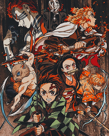 Demon slayer, art, cartoon HD phone wallpaper