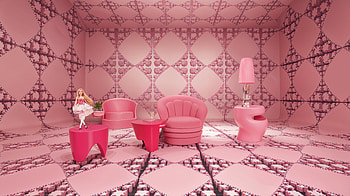 Barbiecore Bliss: Ultra, interior design, whimsical HD wallpaper