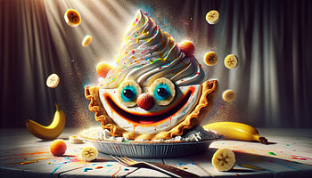 Delightful Banana Cream Pie, banana cream pie, dessert, pie, ice cream, clown HD wallpaper