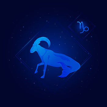 Capricorn zodiac sign icons, Galaxy stars background, Astrology art HD phone wallpaper