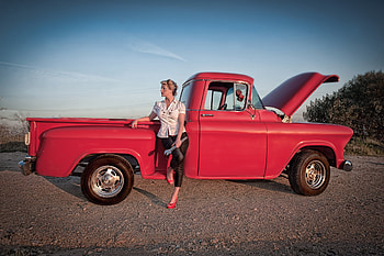 Pin Up Truck Gal, Truck, Model, Tool, Classic HD wallpaper