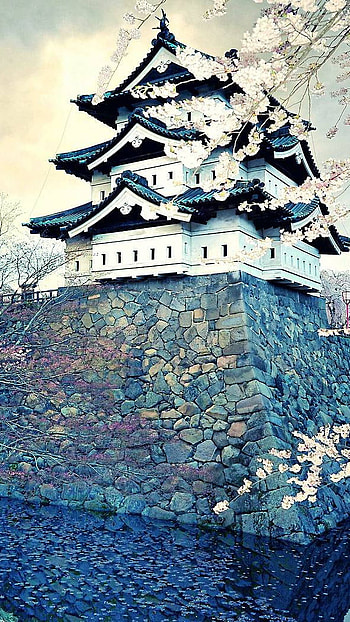 White house, nature, japan HD phone wallpaper