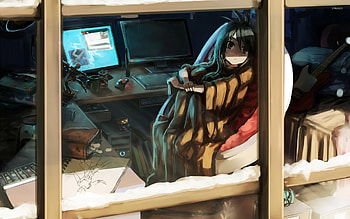 Serial Experiments Lain, Iwakura Lain , Anime art, Vibrant colors HD wallpaper