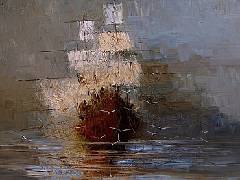 Ship, Painting, Artistic HD wallpaper