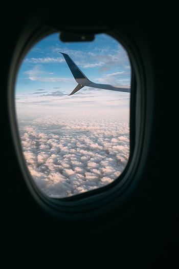 Clouds, Miscellanea, Miscellaneous, Porthole, Wing, Plane, Airplane, View HD phone wallpaper