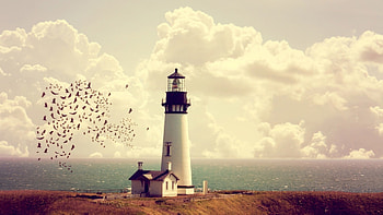 Lighthouse , backgrounds, Stunning ry, Coastal charm HD wallpaper
