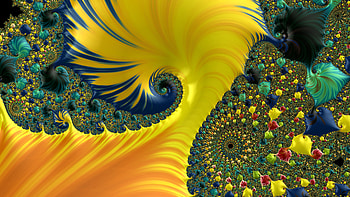Trippy Psychedelic Fractal, trippy, psychedelic, trance, yellow, Abstract, fractal HD wallpaper