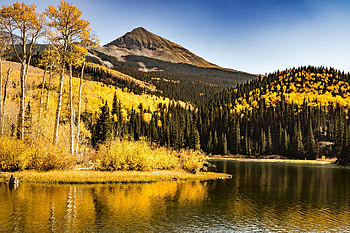 Nature, Trees, Mountains, Bush, Lake HD wallpaper