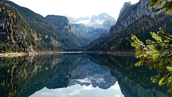 lake, nature, fun, mountain HD wallpaper