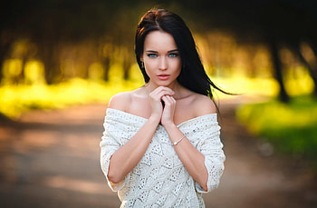 Pretty Face, face, girl, pretty, brunette HD wallpaper