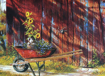 Old Red, love four seasons, sidewalk, draw and paint, flowers, paintings, lovely still life, houses HD wallpaper