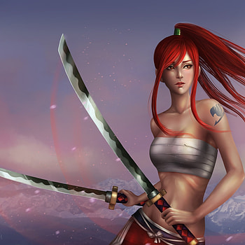 Erza Scarlet, iPad Air art, , Fairy Tail HD phone wallpaper