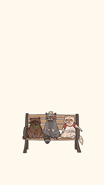 Bench Trio || Racoons, raccoon, ranboo, art, mcyt, simplistic, tommyinnit, tubbo, dsmp HD phone wallpaper