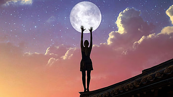 Dreams Of Reaching To The Moon, moon, artist, artwork, digital-art HD wallpaper
