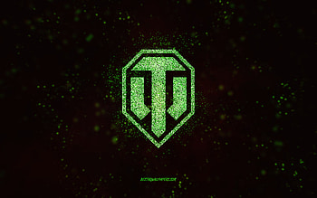 WOT glitter logo, , black background, World of Tanks logo, WOT logo, green glitter art, WOT, creative art, WOT green glitter logo, World of Tanks HD wallpaper