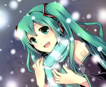 Its winter time, miku, snowflakes, snow, hatsune, vocaloid HD wallpaper