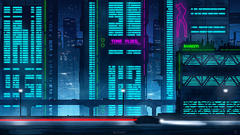 Time Flies Retrowave Car Joruney , retrowave, artist, artwork, digital-art, artstation HD wallpaper