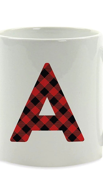 A Name Wale, Checks Style, Letter A, mug HD phone wallpaper
