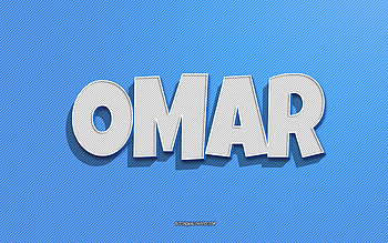 Omar, blue lines background, with names, Omar name, male names, Omar greeting card, line art, with Omar name HD wallpaper