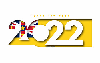 Happy New Year 2022 Niue, white background, Niue 2022, Niue 2022 New Year, 2022 concepts, Niue, Flag of Niue HD wallpaper