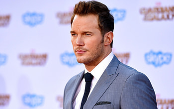 Chris Pratt, American actor, Hollywood star, Gray suit portrait HD wallpaper