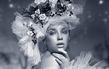 Fashion Model, model, hot, beauty, woman, fashion, cool, silver, flowers, sensual, hat HD wallpaper