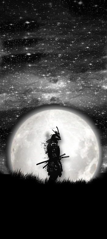 Samurai moon, guerreiro HD phone wallpaper