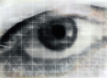 Abstract, Grid, Black And White, Eye HD wallpaper