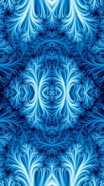 blue, 3D, Abstract, fractal, abstract blue HD phone wallpaper