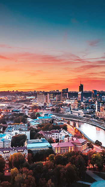 Vilnius cityscape, Sony Xperia X XZ Z5 Premium, , Travels HD phone wallpaper