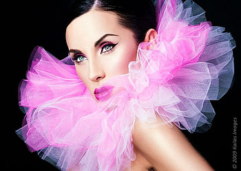 PRETTY LADY, pink, model, green, face, lovely HD wallpaper