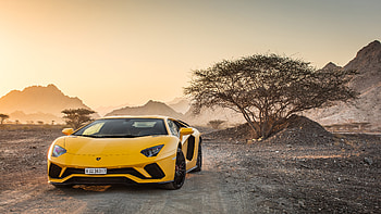 Yellow Lamborghini Aventador , lamborghini-aventador, lamborghini, cars HD wallpaper