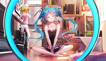 Cute, hatsune miku, Kagamine Rin, anime girls HD wallpaper