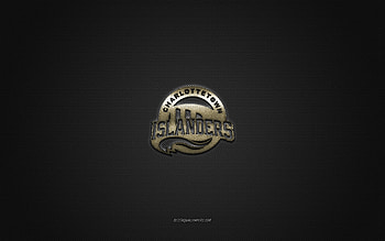 Charlottetown Islanders, Canadian hockey club, QMJHL, gold logo, gray carbon fiber background, Quebec Major Junior Hockey, hockey, Charlottetown, Canada, Charlottetown Islanders logo HD wallpaper