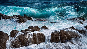 Nature, Stones, Sea, Spray, Foam, Surf HD wallpaper