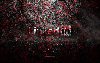 LinkedIn logo, grunge art, LinkedIn stone logo, red stone texture, LinkedIn, grunge stone texture, LinkedIn emblem, LinkedIn 3d logo HD wallpaper