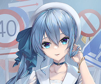 Hoshimachi Suisei, hololive, Hoshimachi Suisei, Anime, Virtual Youtuber HD wallpaper
