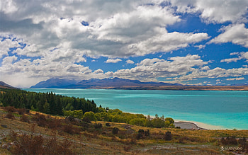 Nature, Water, Trees, Sky, Mountains, Clouds, Bay HD wallpaper